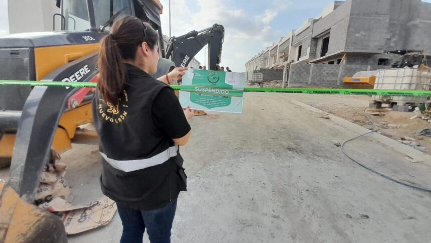 suspensión de una obra en Juárez perteneciente a Promotora de Inmuebles Linda Vista, S.A. de C.V.