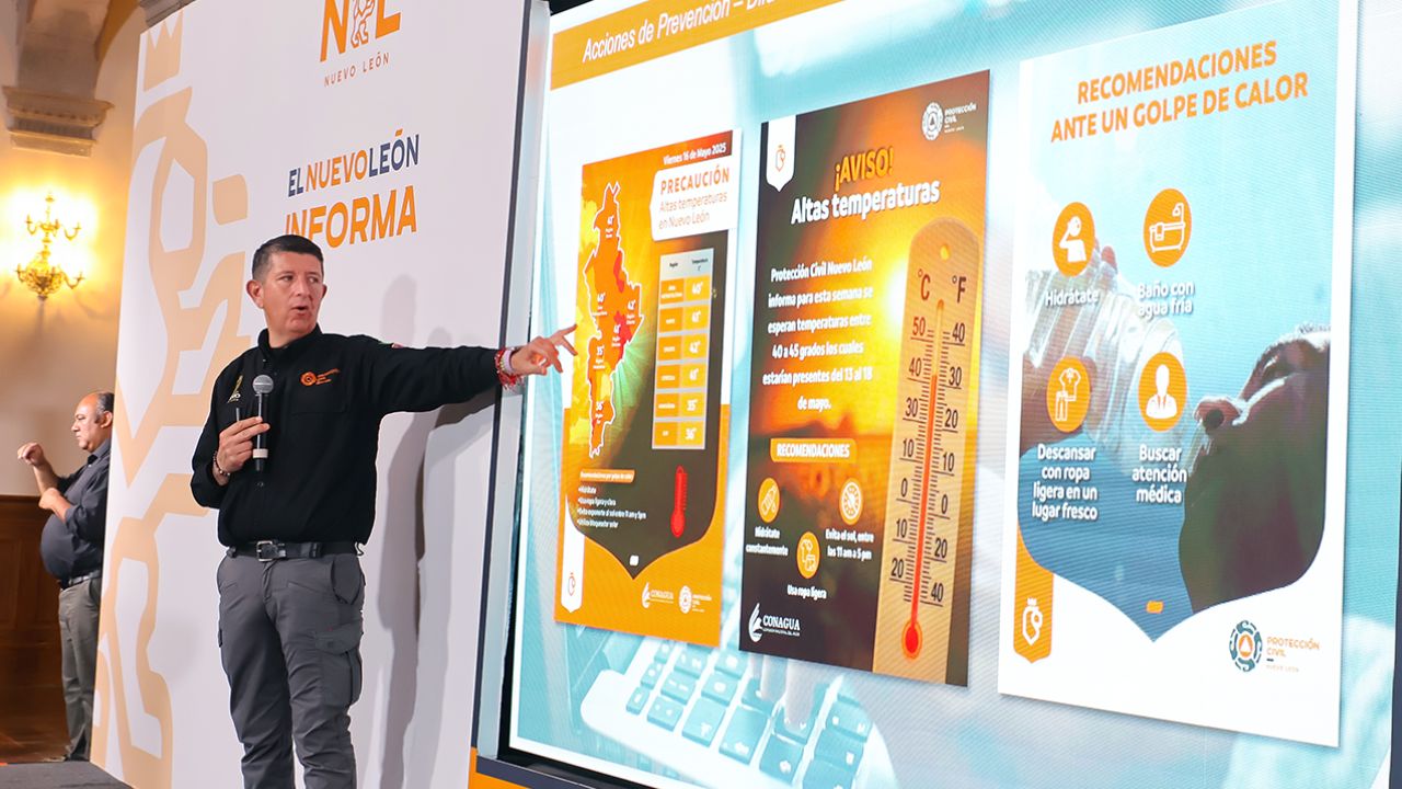 Ante temperaturas de hasta 40°C, Nuevo León refuerza acciones para prevenir golpes de calor y deshidratación