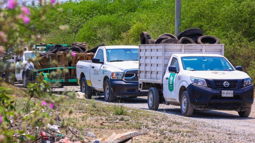 Suspenden tiradero clandestino en Cadereyta y evitan quema masiva de llantas