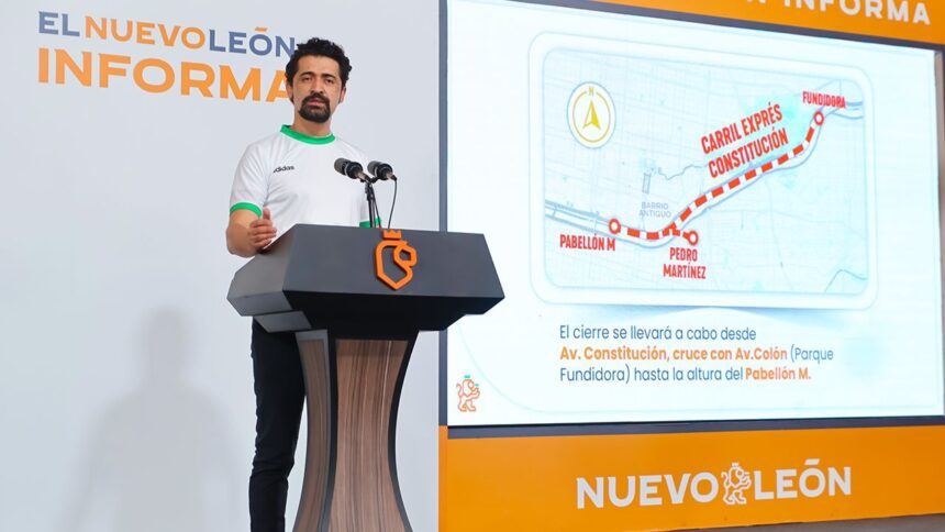 Anuncia Gobierno cierre temporal del Carril Exprés de la Avenida Constitución por obras del Metro