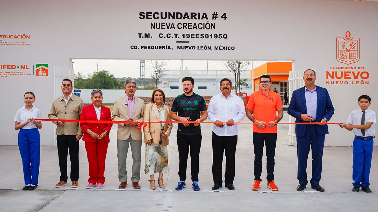 Entrega Samuel García infraestructura de nueva generación educativa en Pesquería