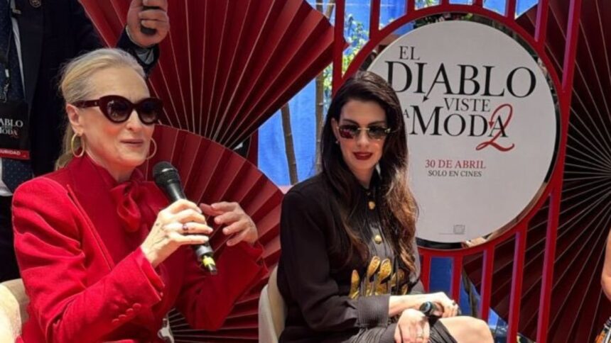 Anne Hathaway y Meryl Streep promocionan "El Diablo viste a la moda 2" en CDMX