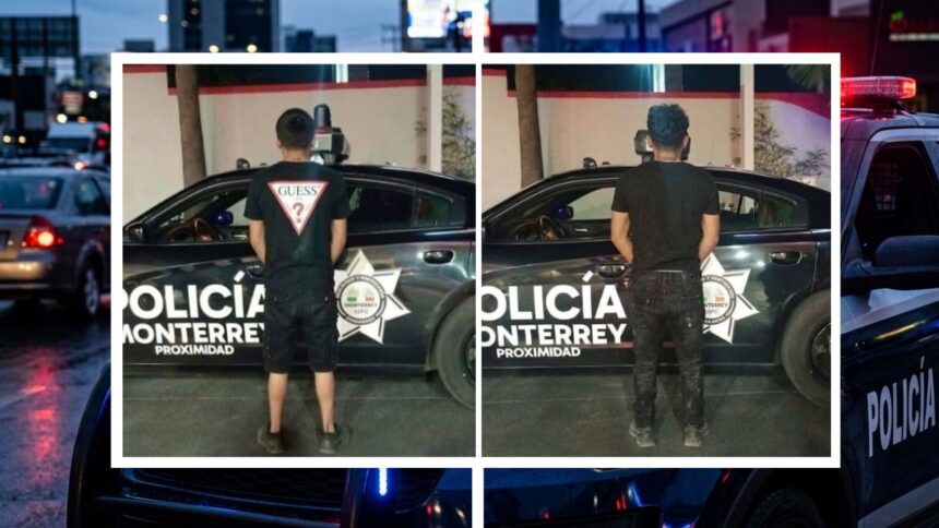 Detienen a dos menores con moto robada en Monterrey