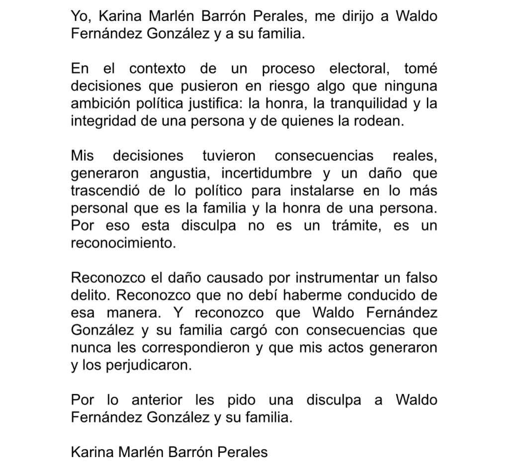 Karina Barrón logra libertad tras acuerdo por extorsión