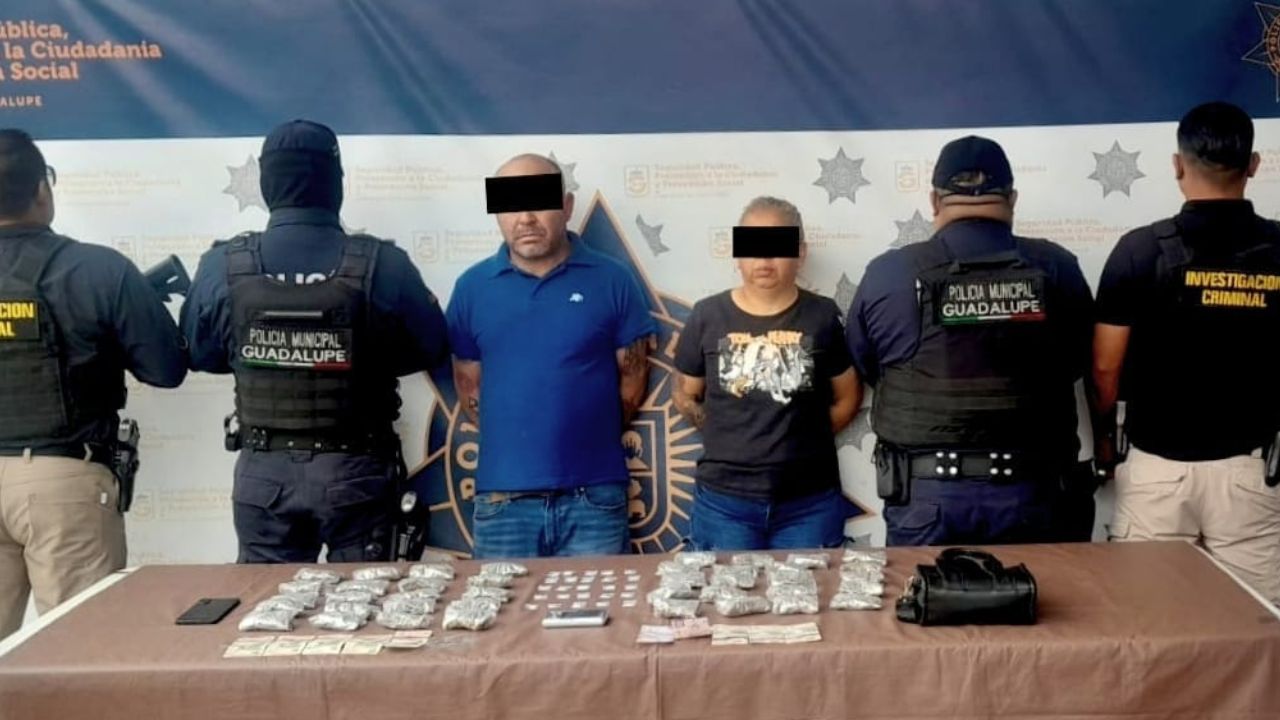 Policía de Guadalupe detiene a pareja con 65 dosis de droga