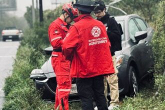 Derrape en Rogelio Cantú deja conductor lesionado