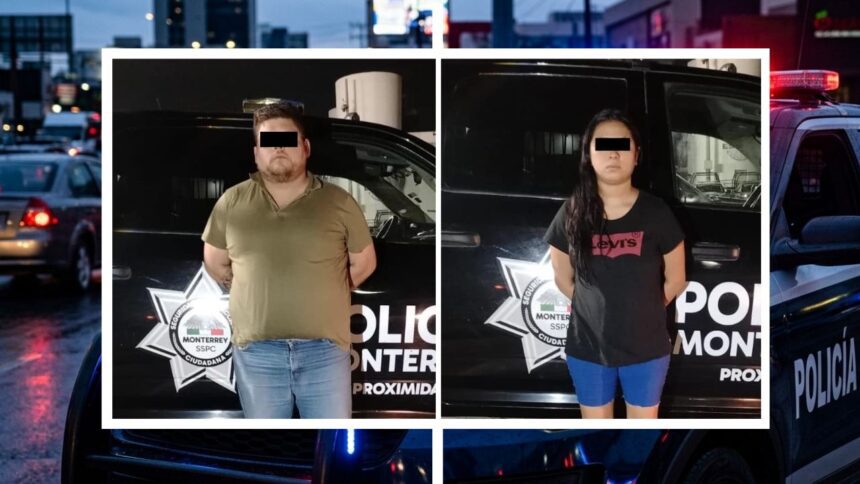 Detienen a pareja con droga y camioneta robada en Monterrey