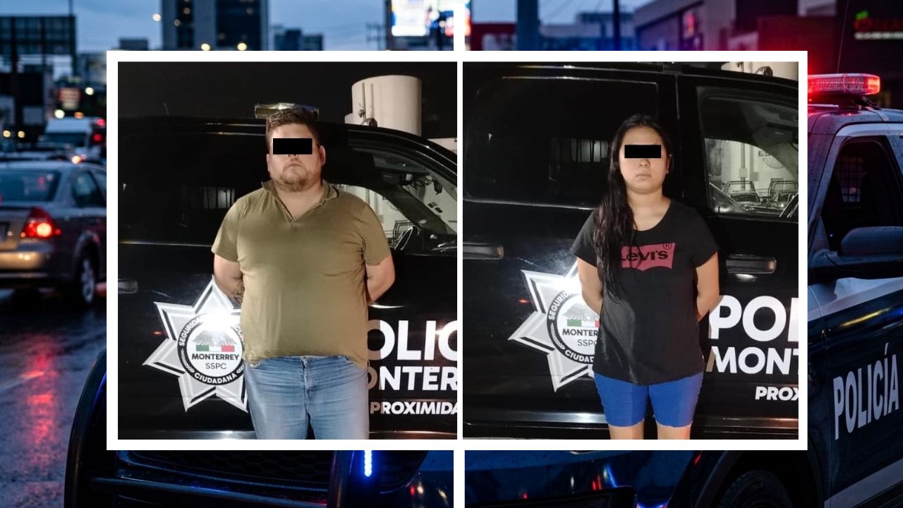 Detienen a pareja con droga y camioneta robada en Monterrey