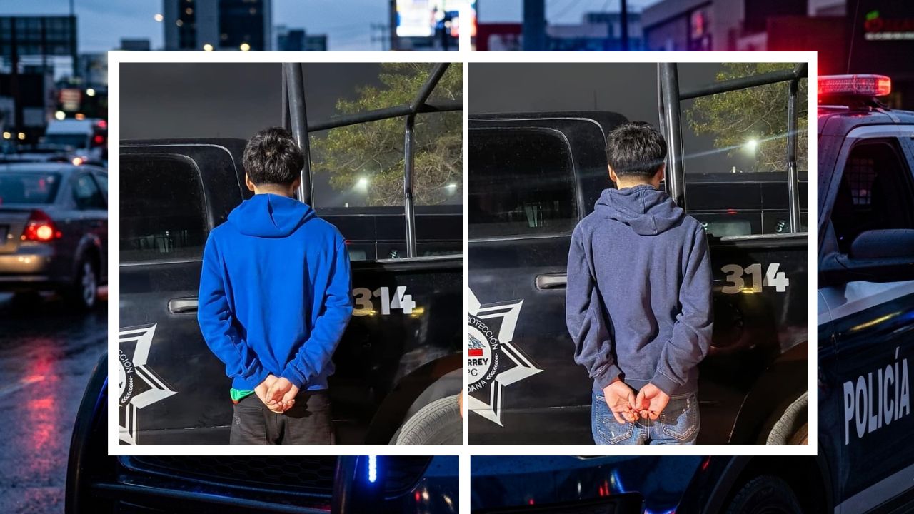 Detienen a menores con droga y moto sin placa en Monterrey