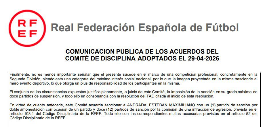 Suspenden 13 partidos a Estaban Andrada tras golpear a rival