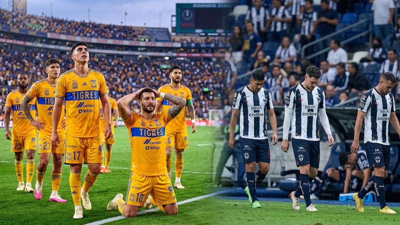 Tigres se juega pase a la Luguilla ante Atlas; Rayados rompe histórica racha. Imagen generada IA