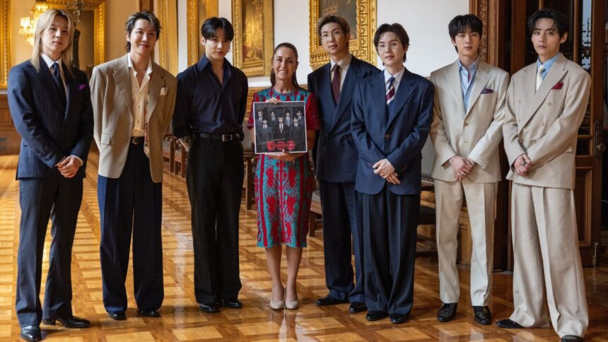 BTS se reúne con Claudia Sheinbaum en Palacio Nacional