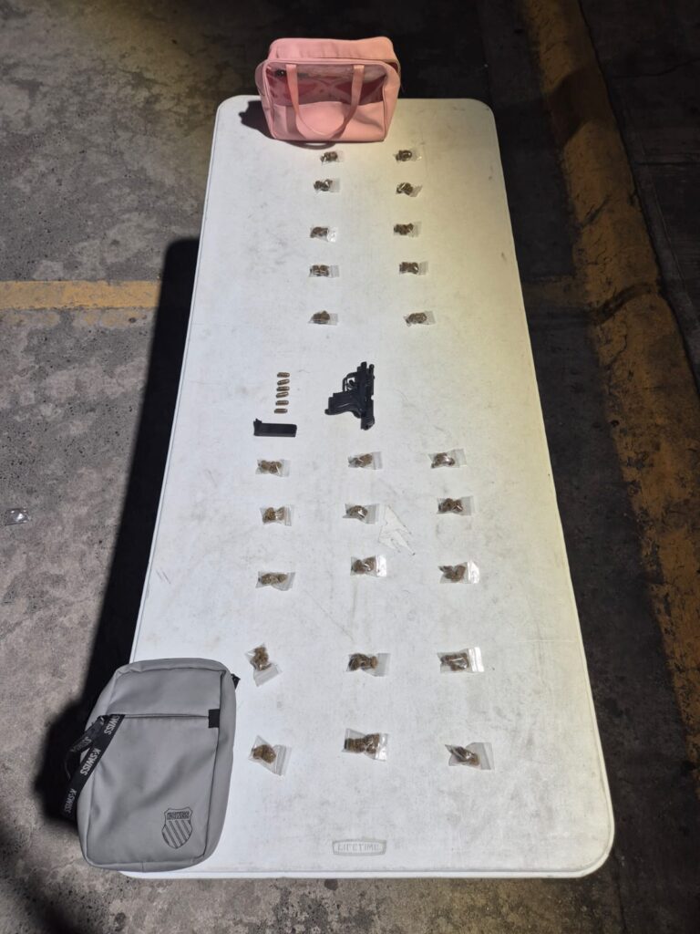 Detienen a pareja armada y con droga en la colonia Las Flores, Monterrey