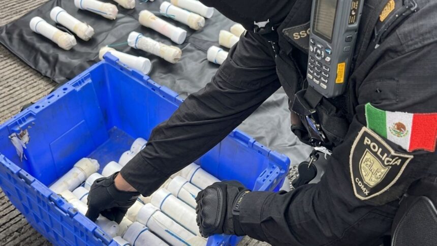 Aseguran 59 artefactos explosivos en autobús de la México-Cuernavaca