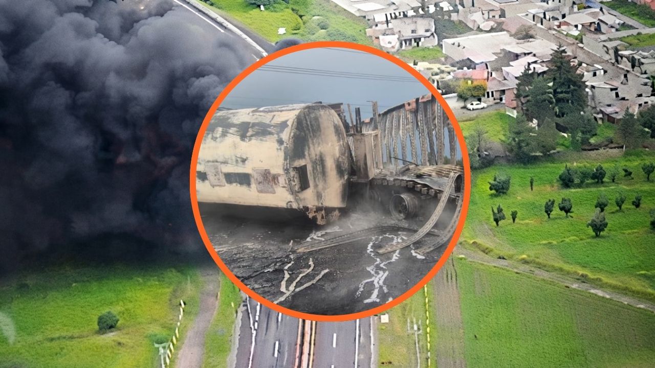 Explota pipa de combustible en Tlaxcala; cierran carretera México-Veracruz