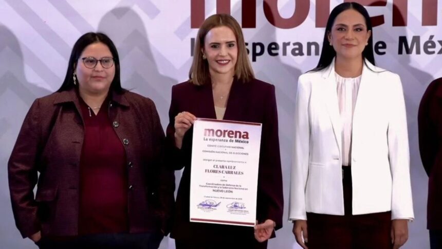 Clara Luz Flores es nombrada coordinará a Morena en Nuevo León rumbo a 2027