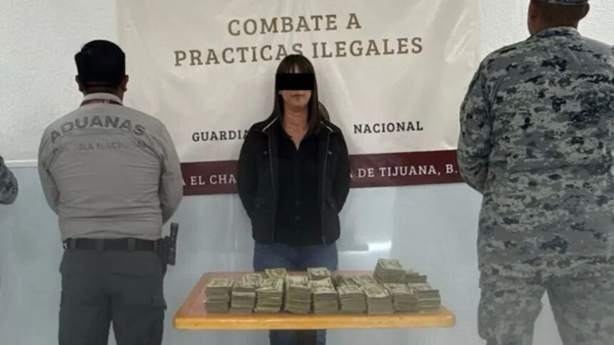 Detienen a mujer que intento ingresar 176 mil dólares ocultos en Tijuana