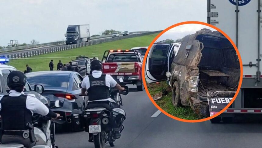 Volcadura de patrulla deja tres policías muertos en Escobedo